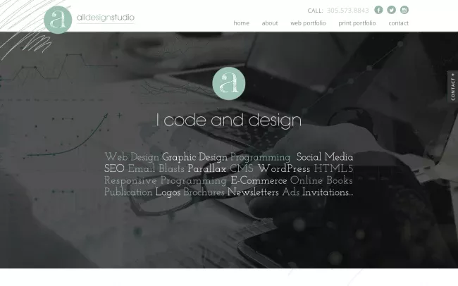 Screenshot of the All Design Studio - Web Designer Miami Website