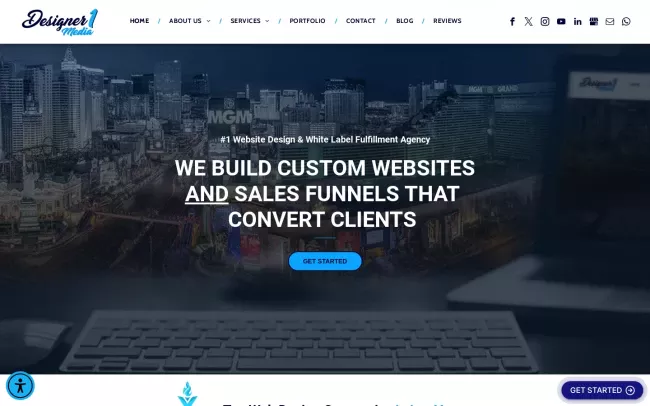 Screenshot of the Designer 1 Media Website