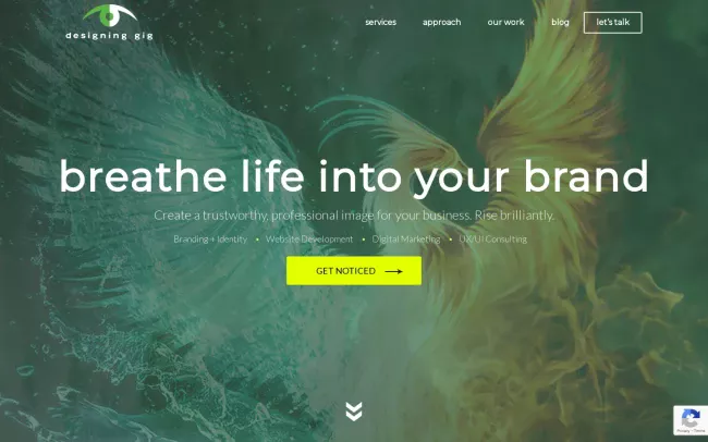 Screenshot of the Designing Gig LLC Website