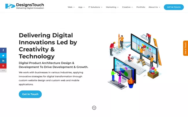 Screenshot of the DesignsTouch Website