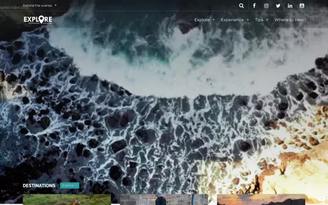 Screenshot of the DESTINATIONS UNKNOWN Blog