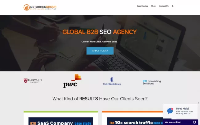 Screenshot of the DeTorres Group Website