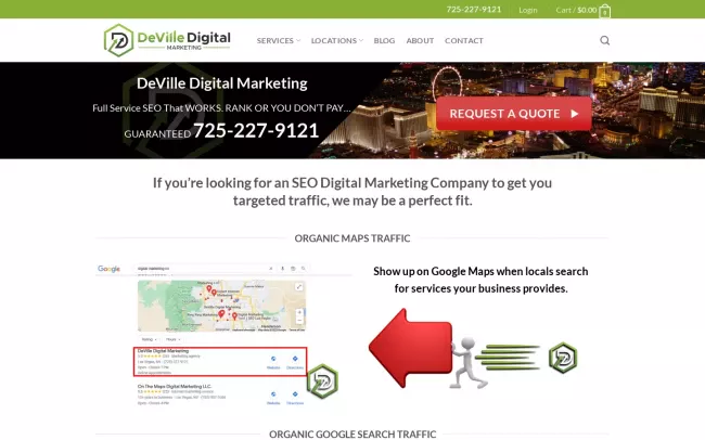 Screenshot of the DeVille Digital Marketing Website