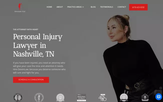Screenshot of the DevonLaw, PLLC Website