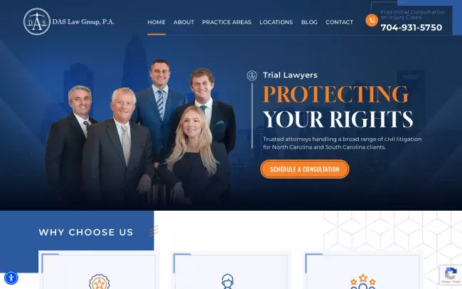 Screenshot of the DeVore, Acton & Stafford, P.A. Website