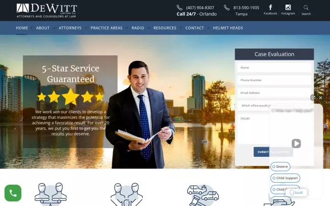 Screenshot of the DeWitt Law Firm, P.A. Website