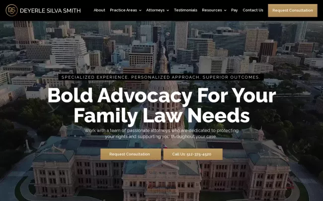 Screenshot of the Deyerle Silva Smith, PLLC Website