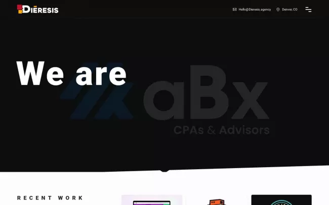 Screenshot of the Diéresis Agency Website