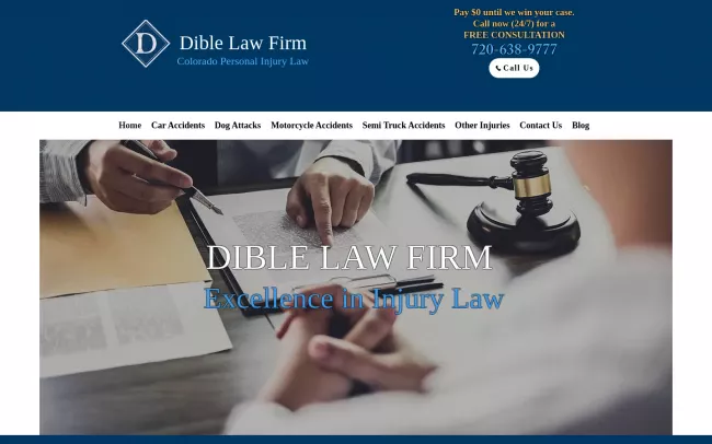 Screenshot of the Dible Law Firm, LLC Website