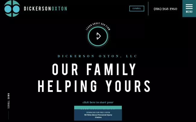 Screenshot of the Dickerson Oxton Website