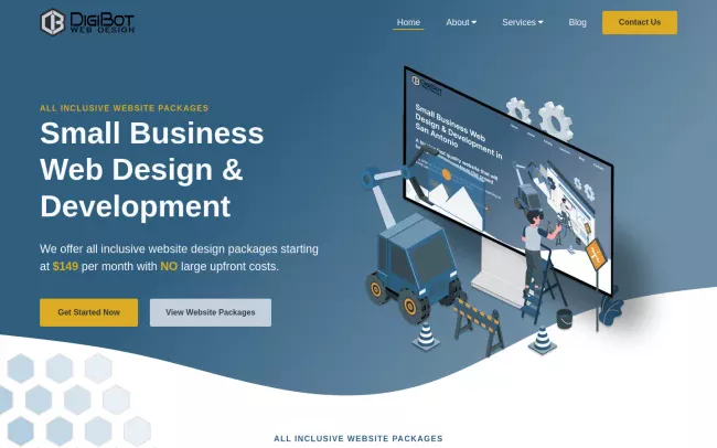 Screenshot of the Digibot Web Design Website