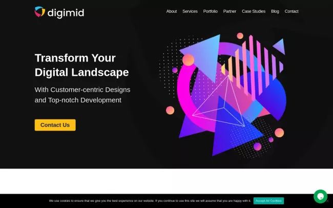 Screenshot of the digimid Website