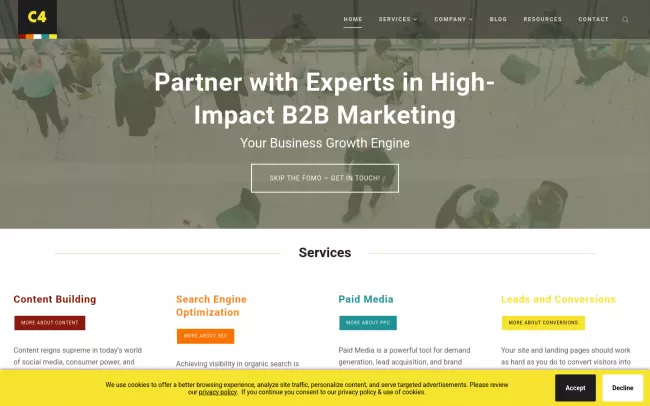 Screenshot of the Digital C4 Website