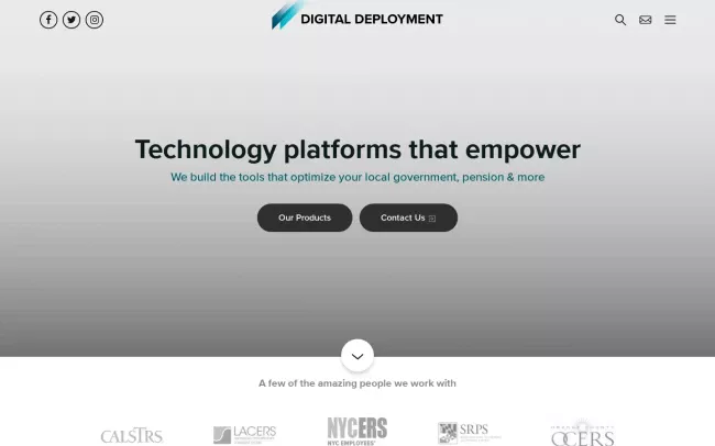 Screenshot of the Digital Deployment Website