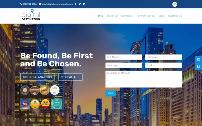 Screenshot of the Digital Destination Website