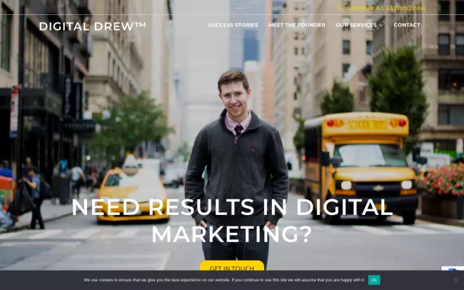 Screenshot of the Digital Drew Website