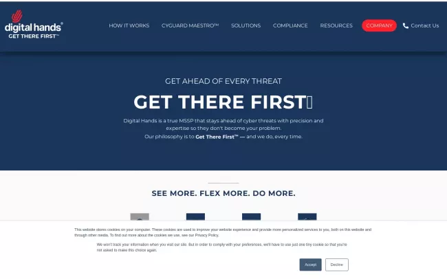Screenshot of the Digital Hands Website