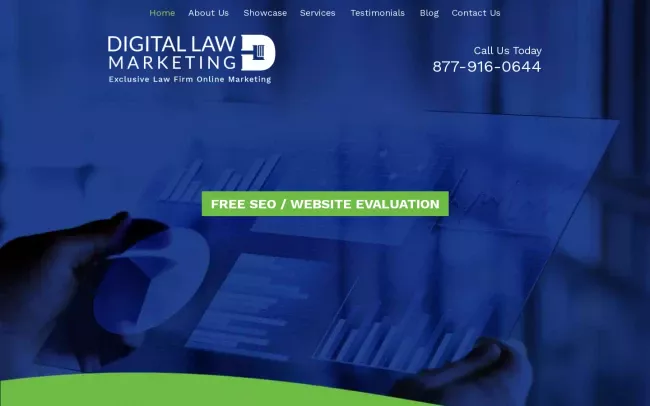 Screenshot of the Digital Law Marketing, Inc. Website