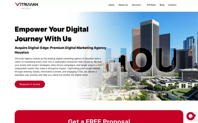 Screenshot of the Vitruvian Agency Website