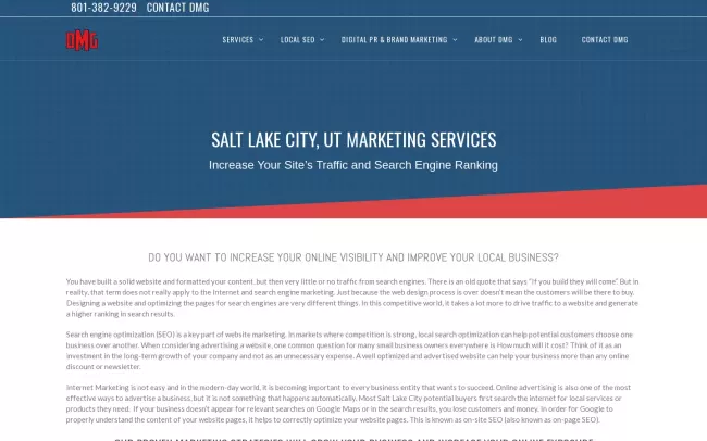 Screenshot of the Digital Media Group Website
