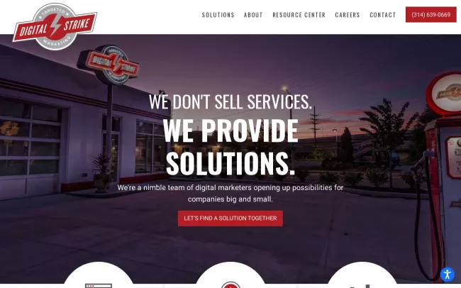 Screenshot of the Digital Strike - Targeted Marketing Website