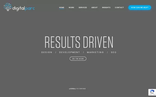 Screenshot of the DigitalParc Website