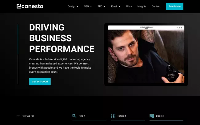 Screenshot of the Canesta Digital Marketing & SEO Agency Website