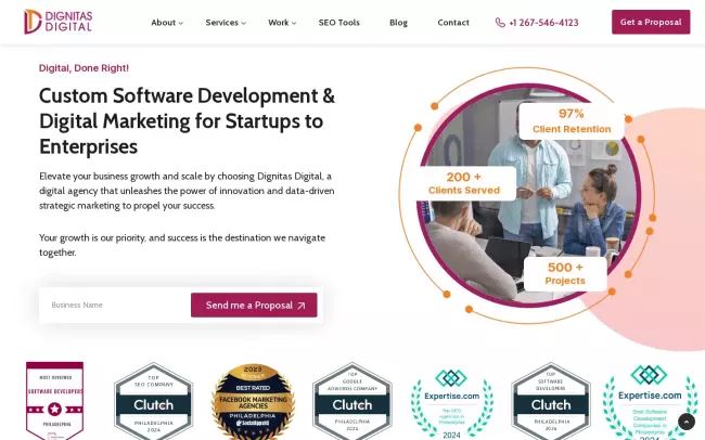 Screenshot of the Dignitas Digital Website