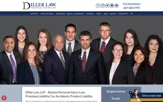 Screenshot of the Diller Law, LLP Website