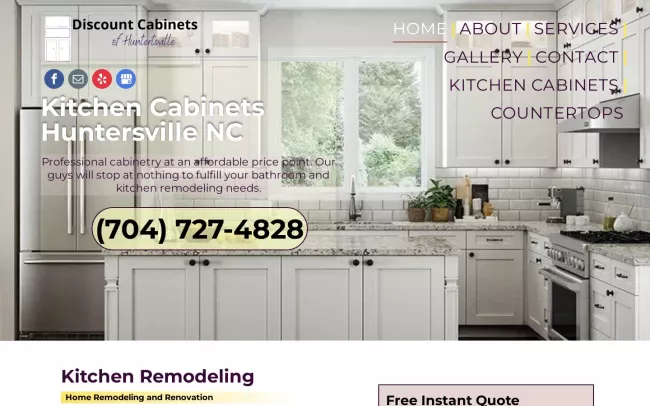 Screenshot of the Discount Cabinets of Huntersville Website