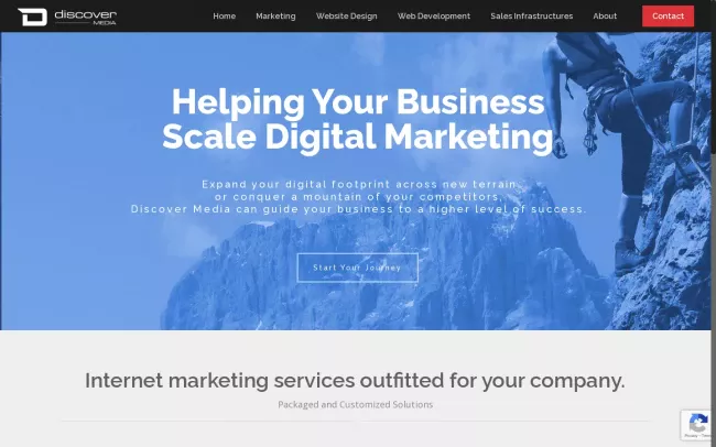 Screenshot of the Discover Media, LLC Website