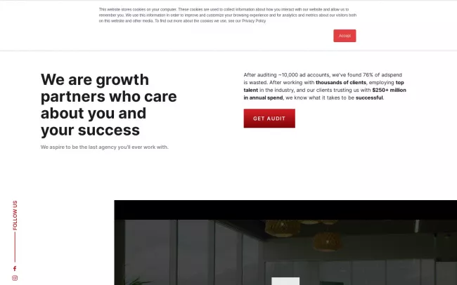 Screenshot of the Disruptive Advertising Website