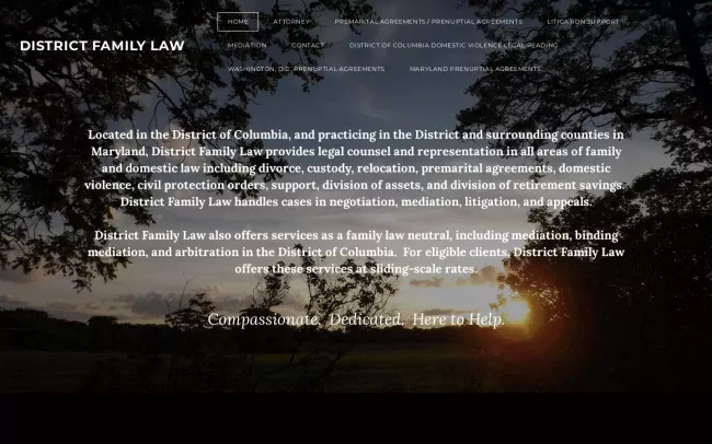 Screenshot of the District Family Law Website