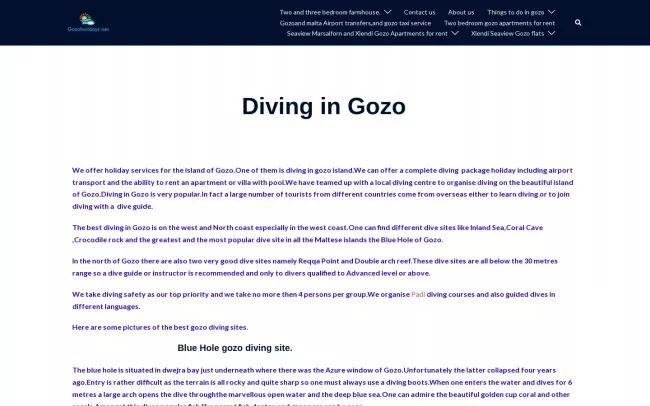 Diving in Gozo