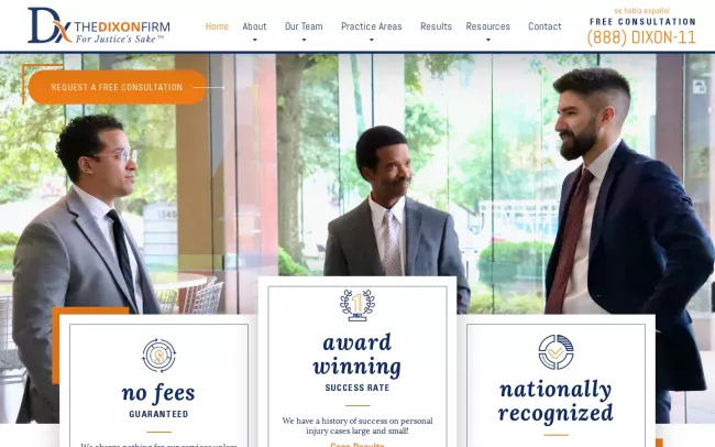 Screenshot of the The Dixon Firm, PC Website
