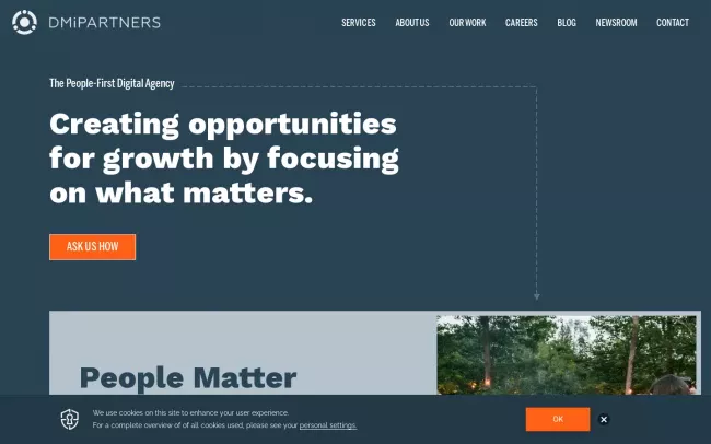 Screenshot of the DMi Partners Website