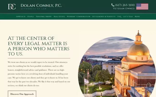 Screenshot of the Dolan Connly, P.C. Website