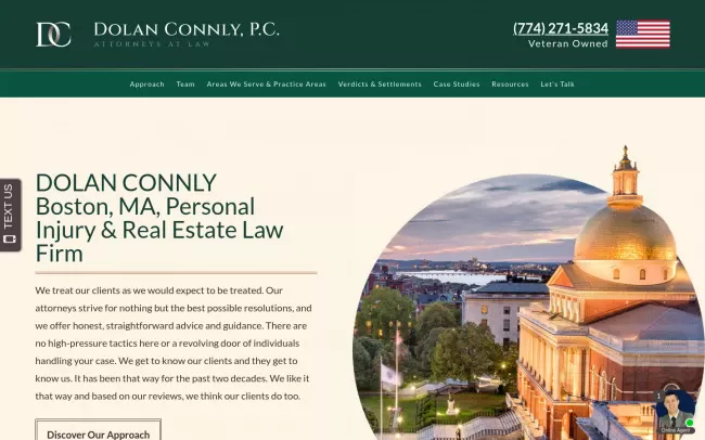 Screenshot of the Dolan Connly, P.C. Website