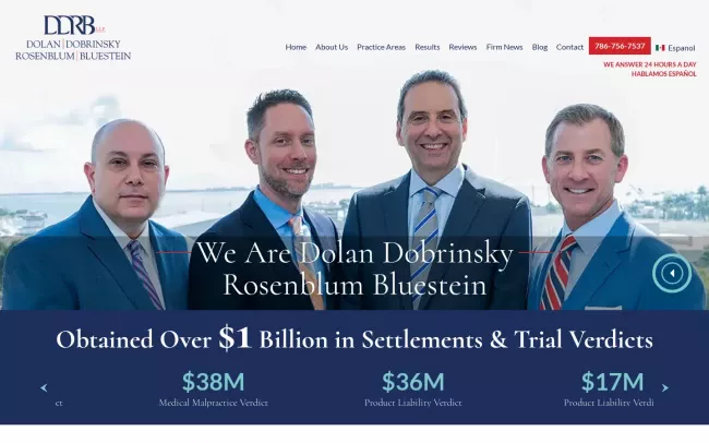 Screenshot of the Dolan Dobrinsky Rosenblum Bluestein, LLP Website