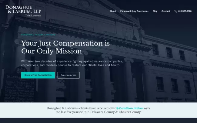 Screenshot of the Donaghue & Labrum, LLP Website