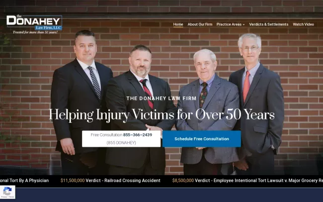 Screenshot of the The Donahey Law Firm Website