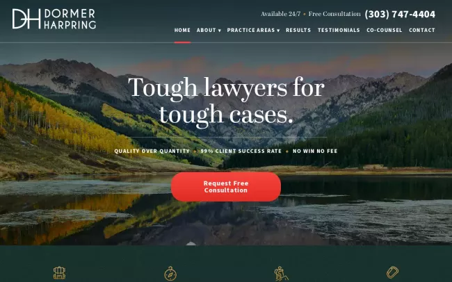 Screenshot of the Dormer Harpring, LLC Website