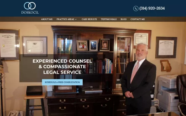 Screenshot of the Doskocil Law Firm Website