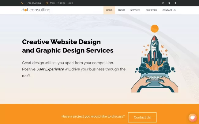 Screenshot of the Dot Consulting Website