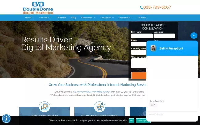 Screenshot of the DoubleDome Digital Marketing Website