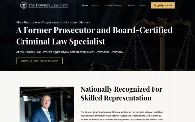Screenshot of the Downey Law Firm Website