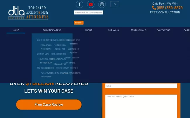 Screenshot of the Downtown L.A. Law Group Website