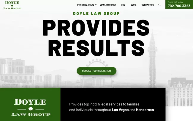 Screenshot of the Doyle Law Group Website