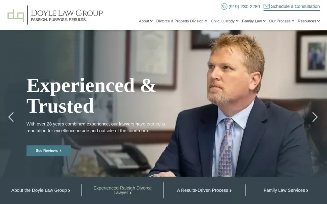 Screenshot of the Doyle Law Group, P.A. Website