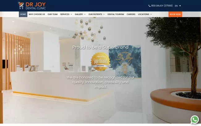 Screenshot of the Dr. Joy Dental Clinic Website